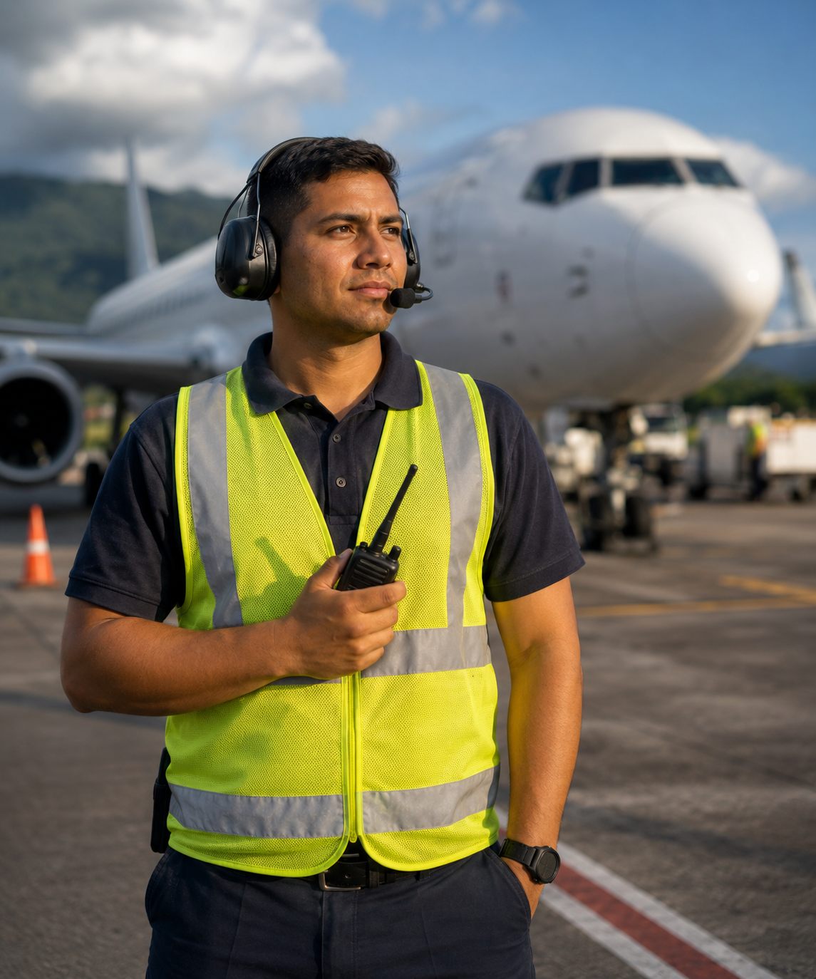 Coordinador de Aerojet trabajando en un puesto